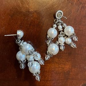 Pearl and silver earrings
